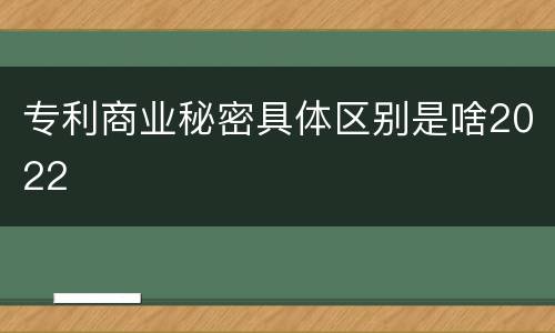 专利商业秘密具体区别是啥2022