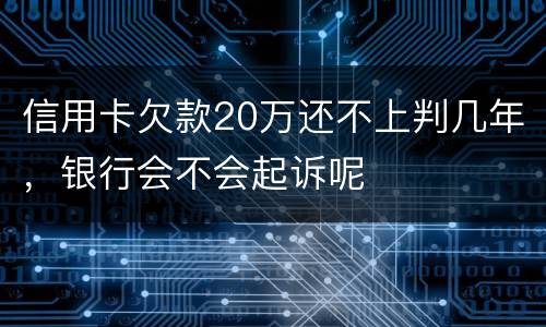 信用卡欠款20万还不上判几年，银行会不会起诉呢