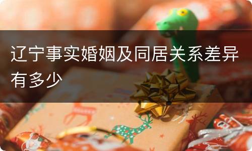 辽宁事实婚姻及同居关系差异有多少
