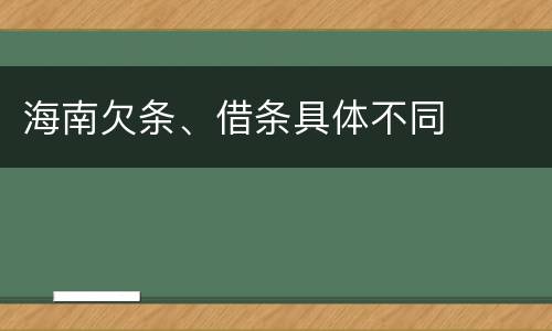 海南欠条、借条具体不同