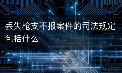 丢失枪支不报案件的司法规定包括什么