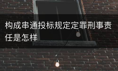 构成串通投标规定定罪刑事责任是怎样