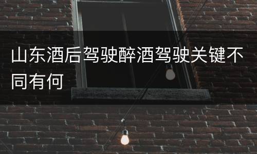 山东酒后驾驶醉酒驾驶关键不同有何