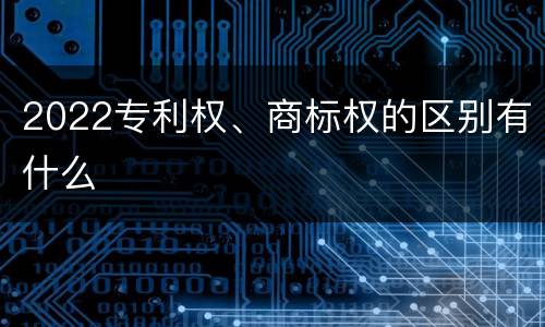 2022专利权、商标权的区别有什么