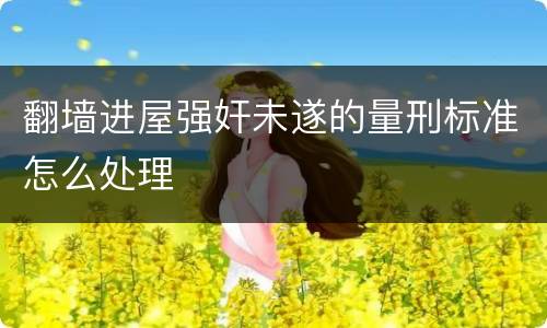 翻墙进屋强奸未遂的量刑标准怎么处理