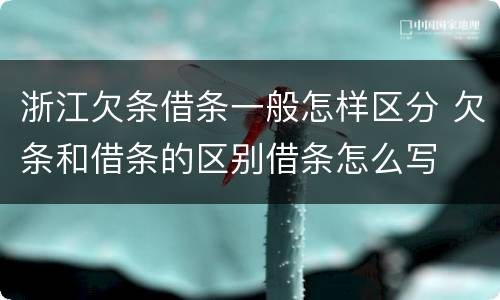 浙江欠条借条一般怎样区分 欠条和借条的区别借条怎么写