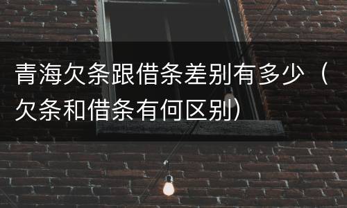 青海欠条跟借条差别有多少（欠条和借条有何区别）