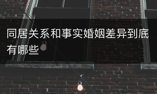 同居关系和事实婚姻差异到底有哪些