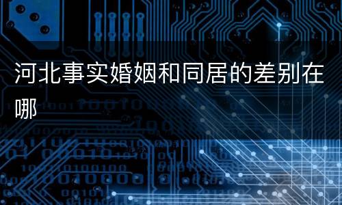 河北事实婚姻和同居的差别在哪