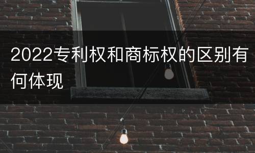 2022专利权和商标权的区别有何体现