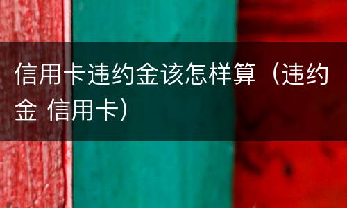 信用卡违约金该怎样算（违约金 信用卡）