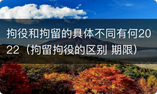 拘役和拘留的具体不同有何2022（拘留拘役的区别 期限）