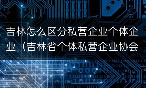 吉林怎么区分私营企业个体企业（吉林省个体私营企业协会）