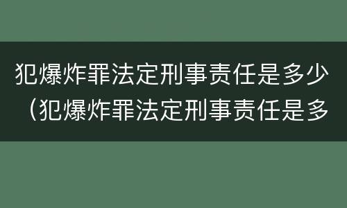 犯爆炸罪法定刑事责任是多少（犯爆炸罪法定刑事责任是多少条）