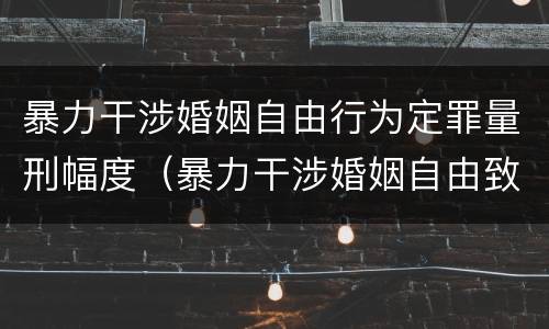 暴力干涉婚姻自由行为定罪量刑幅度（暴力干涉婚姻自由致人死亡的定什么罪）