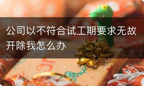 公司以不符合试工期要求无故开除我怎么办