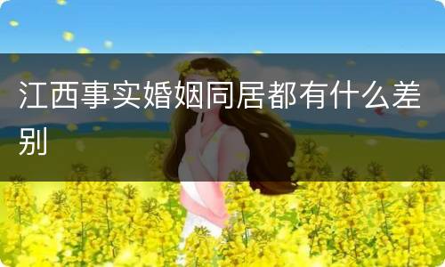 江西事实婚姻同居都有什么差别