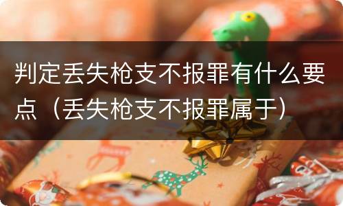 判定丢失枪支不报罪有什么要点（丢失枪支不报罪属于）