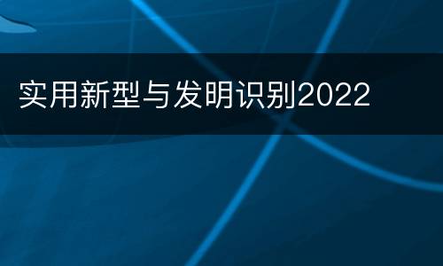 实用新型与发明识别2022