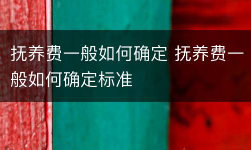 抚养费一般如何确定 抚养费一般如何确定标准
