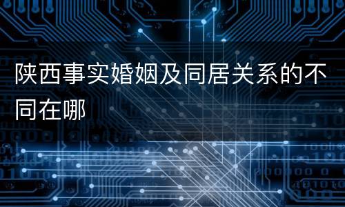 陕西事实婚姻及同居关系的不同在哪