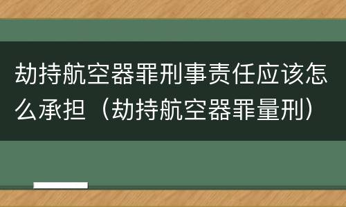 劫持航空器罪刑事责任应该怎么承担（劫持航空器罪量刑）