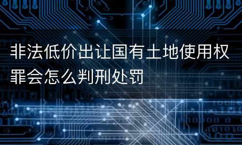 非法低价出让国有土地使用权罪会怎么判刑处罚
