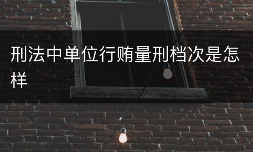 刑法中单位行贿量刑档次是怎样