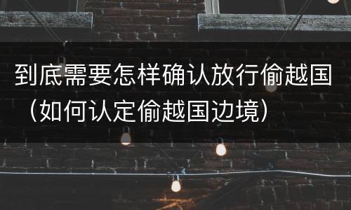 到底需要怎样确认放行偷越国（如何认定偷越国边境）