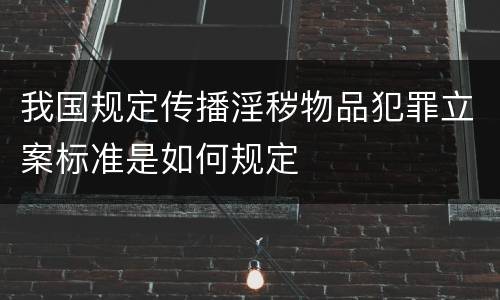 我国规定传播淫秽物品犯罪立案标准是如何规定
