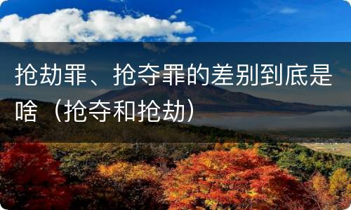 抢劫罪、抢夺罪的差别到底是啥（抢夺和抢劫）