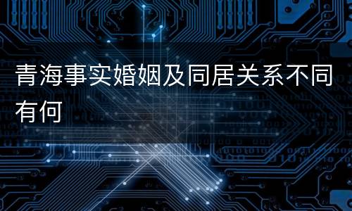 青海事实婚姻及同居关系不同有何