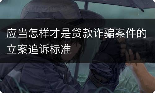 应当怎样才是贷款诈骗案件的立案追诉标准