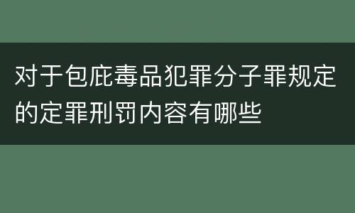 对于包庇毒品犯罪分子罪规定的定罪刑罚内容有哪些