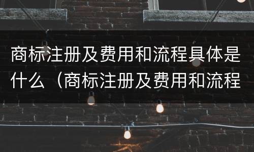 商标注册及费用和流程具体是什么（商标注册及费用和流程具体是什么内容）