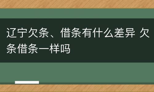 辽宁欠条、借条有什么差异 欠条借条一样吗