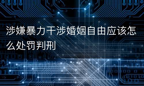 涉嫌暴力干涉婚姻自由应该怎么处罚判刑