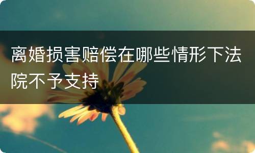 离婚损害赔偿在哪些情形下法院不予支持