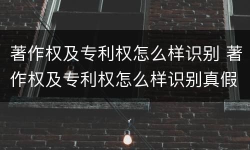 著作权及专利权怎么样识别 著作权及专利权怎么样识别真假
