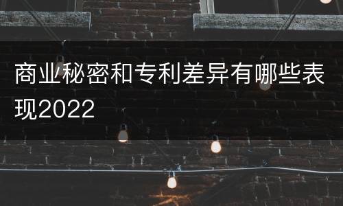 商业秘密和专利差异有哪些表现2022