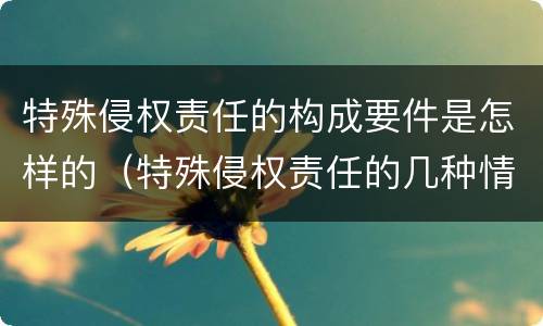 特殊侵权责任的构成要件是怎样的（特殊侵权责任的几种情形）