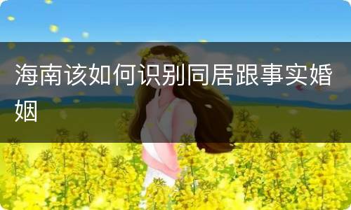 海南该如何识别同居跟事实婚姻