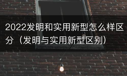 2022发明和实用新型怎么样区分（发明与实用新型区别）