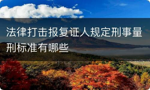 法律打击报复证人规定刑事量刑标准有哪些