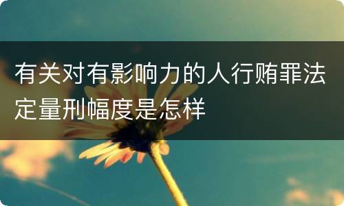 有关对有影响力的人行贿罪法定量刑幅度是怎样