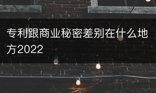 专利跟商业秘密差别在什么地方2022