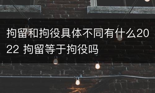 拘留和拘役具体不同有什么2022 拘留等于拘役吗
