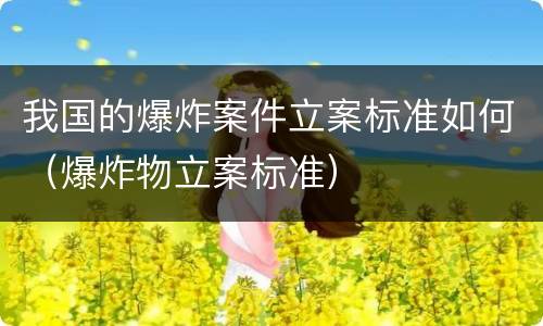 我国的爆炸案件立案标准如何（爆炸物立案标准）