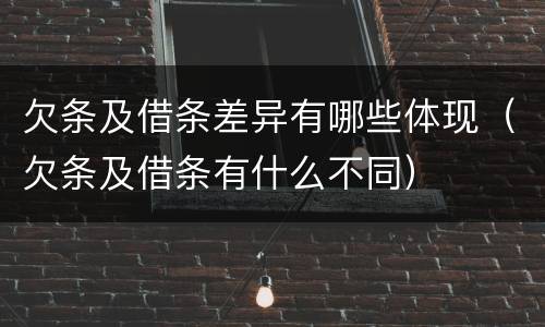 欠条及借条差异有哪些体现（欠条及借条有什么不同）