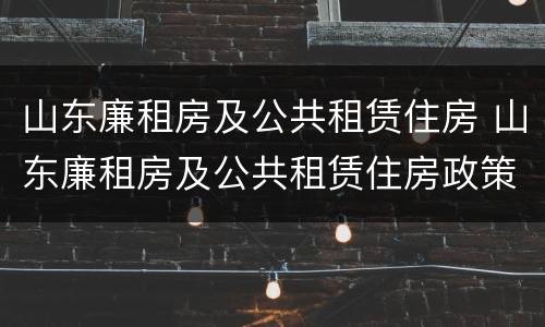 山东廉租房及公共租赁住房 山东廉租房及公共租赁住房政策